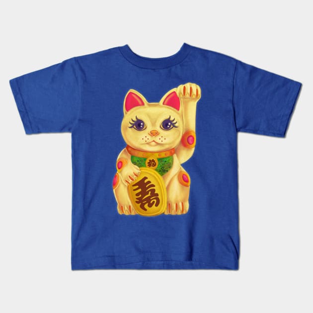 Lucky Cat Maneki Neko Graphic Tee T Shirt christmas Kids T-Shirt by miskel